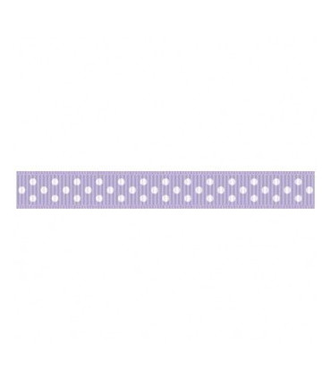 Grosgrain Lunares lila fresco/blanco 9mm