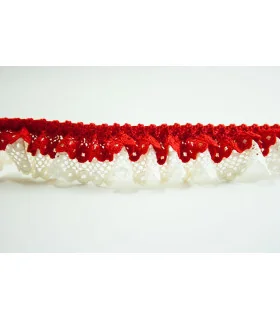 FRUNCIDO CON PUNTILLA BICOLOR 