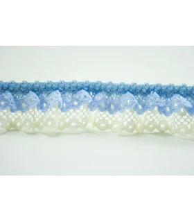 FRUNCIDO CON PUNTILLA BICOLOR 