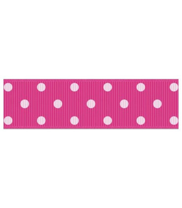 Lunares grandes fucsia/blanco 22mm