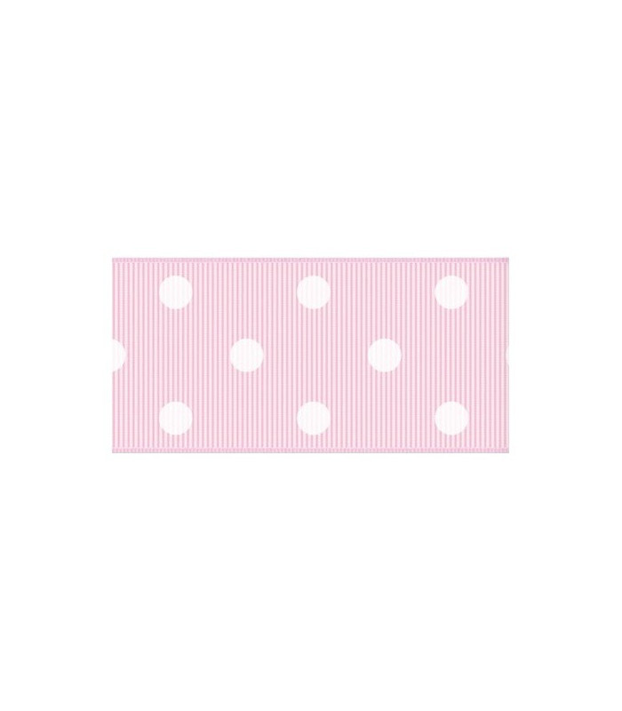 Lunares rosa bebé/blanco 38mm