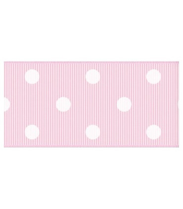 Lunares rosa bebé/blanco 38mm
