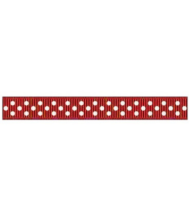 Grosgrain Lunares burdeos/blanco 9mm