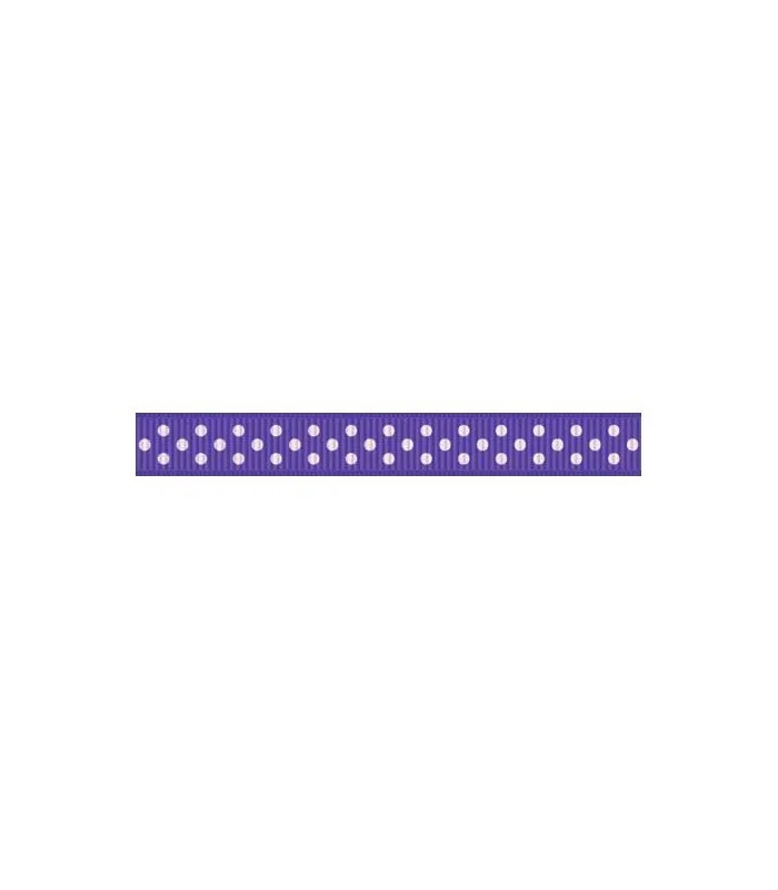 Grosgrain Lunares Morado/blanco 9mm