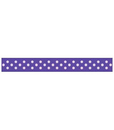Grosgrain Lunares Morado/blanco 9mm