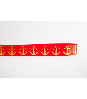 Anclas rojo/oro 25mm