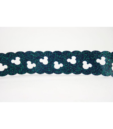 Minnie troquelada SATINADA GLITTER 30mm - MARINO