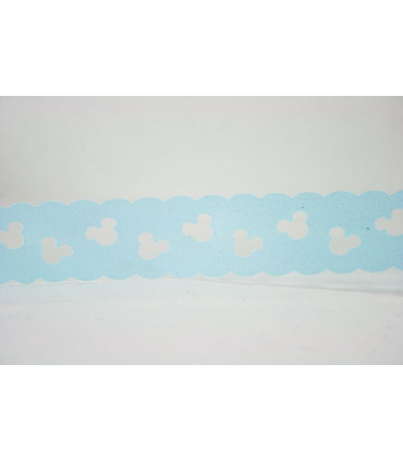Minnie troquelada SATINADA GLITTER 30mm - AZUL BEBÉ