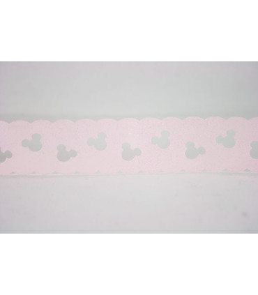 Minnie troquelada SATINADA GLITTER 30mm - ROSA BEBÉ