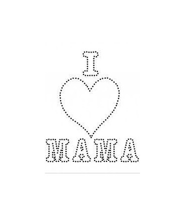 TRANSFER STRASS I LOVE MAMA 14*18CMS