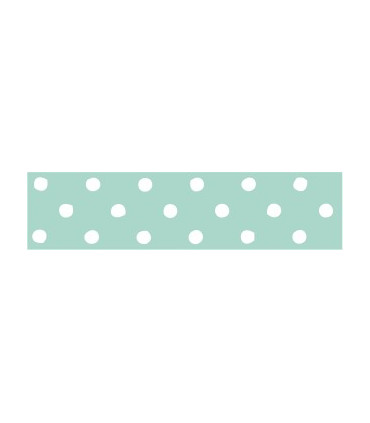 Lunares grandes verde menta/blanco 22mm