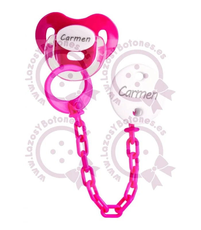 CHUPETE + CADENA PERSONALIZADO - FUCSIA