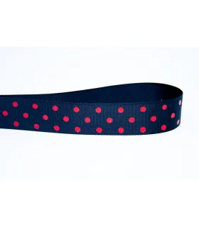 Lunares negro/rojo silver 22mm