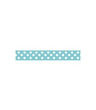 Grosgrain Lunares agua/blanco 9mm