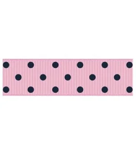 Lunares grandes rosa/marino 22mm