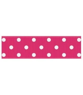 Lunares grandes Rosa intenso/blanco 22mm