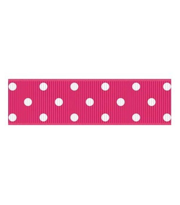 Lunares grandes Rosa intenso/blanco 22mm
