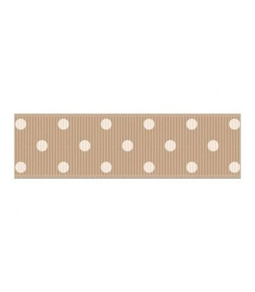 Lunares grandes Camel/blanco 22mm