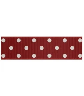 Lunares grandes Vino/blanco 22mm