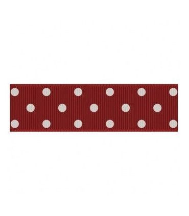 Lunares grandes Vino/blanco 22mm