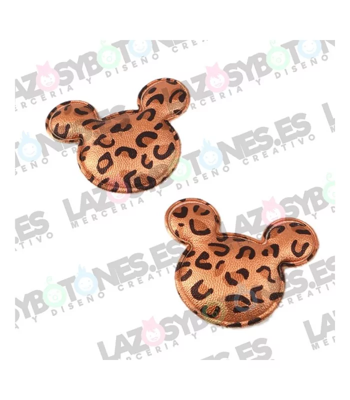 PACK DE 2 APLIQUES MICKEY LEOPARDO 40*50mm