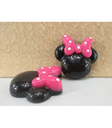 RESINA MINNIE LAZO FUCSIA 33*28MM
