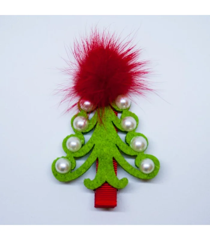 PINZA ARBOL NAVIDAD CON POMPON 80MM