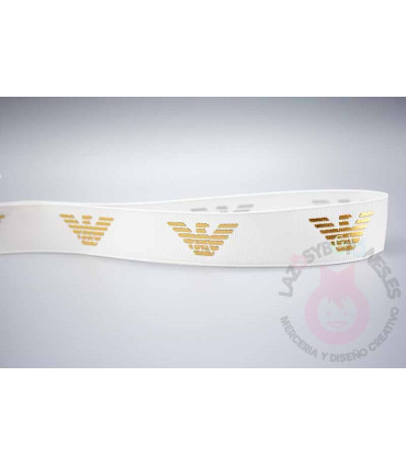 ARMANI LOGO - Blanco/oro 25mm