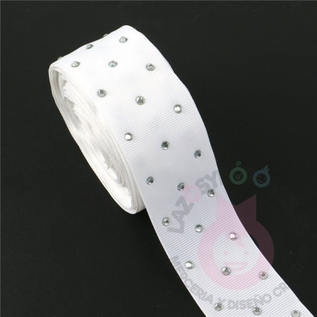 CINTA CON STRASS 38mm - Varios colores