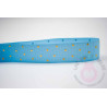 Cinta grosgrain lunares oro 25mm - Azul Bebé