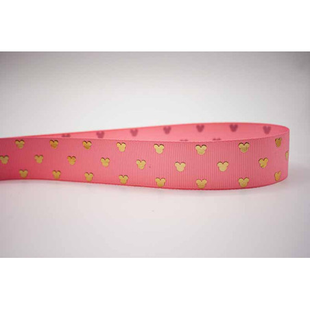 Cinta MICKEY MINNIE MOUSE Rosa/oro 25mm