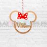 BOLA DE NAVIDAD MADERA - MOD. MINNIE LAZO ROJO