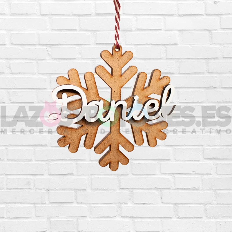 BOLA DE NAVIDAD MADERA - MOD. COPO DE NIEVE