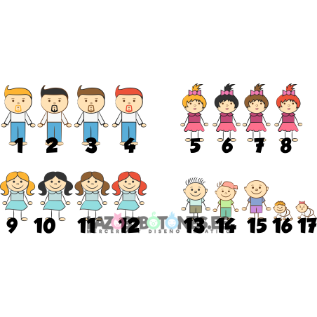 Llavero PERSONALIZADO - Familia Palito