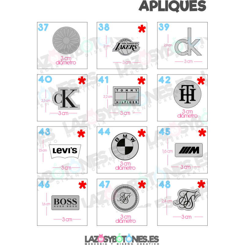 APLIQUE - RESINA LOGOS MARCAS 