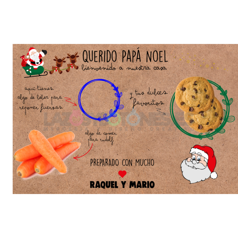 BANDEJA IMPRESA - MOD. PAPA NOEL - SANTA CLAUS