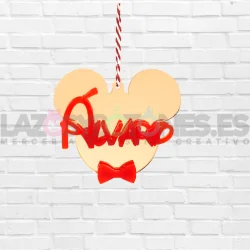 BOLA DE NAVIDAD - MOD. MICKEY PAJARITA ROJA DOS CAPAS