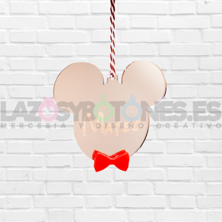 BOLA DE NAVIDAD - MOD. MICKEY PAJARITA ROJA GRABADA