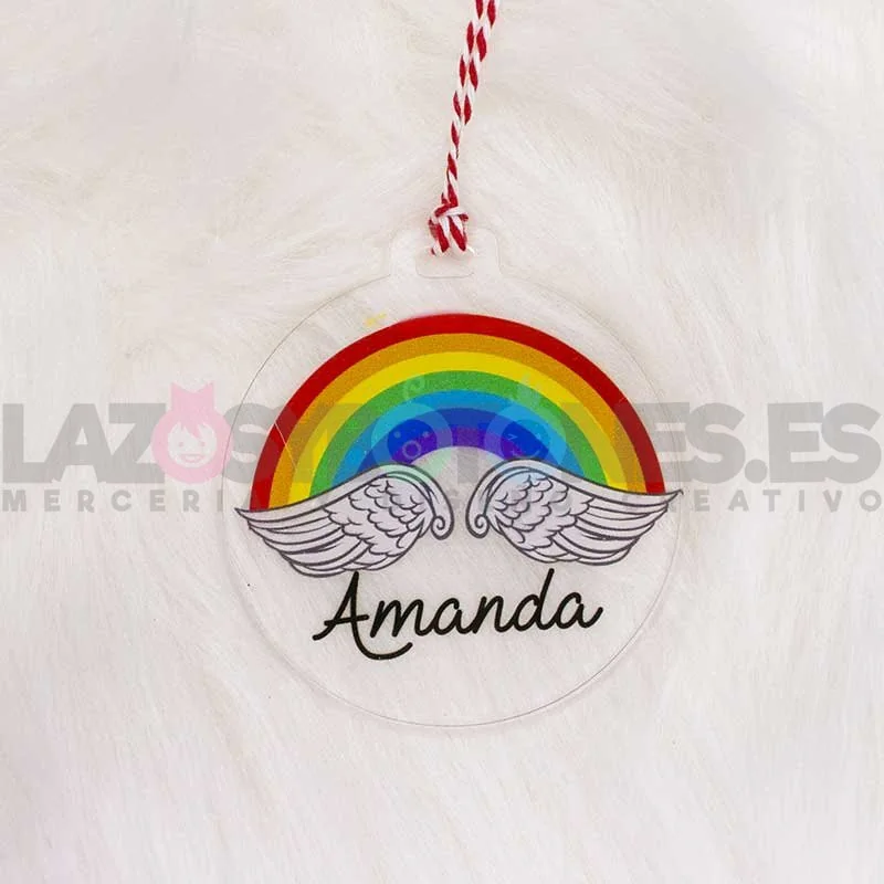 BOLA NAVIDAD PERSONALIZADA - MOD. ARCOIRIS Y ALAS 