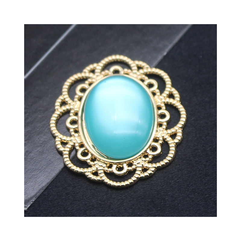 RESINA CAMAFEO VERDE AGUA - 26*30MM