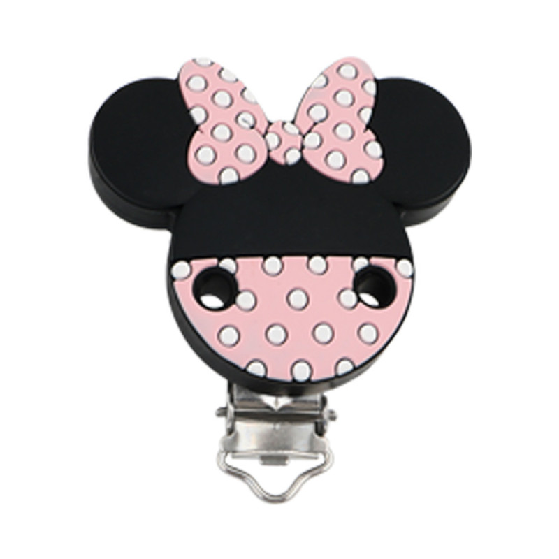 CHUPETERO DE SILICONA MINNIE LAZO ROSA