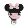 CHUPETERO DE SILICONA MINNIE LAZO ROSA