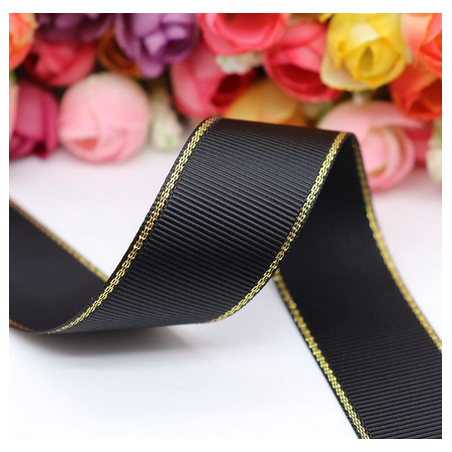 CCinta grosgrain HILO DORADO 38mm - Negro