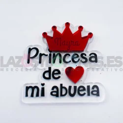 APLIQUE RESINA MOD. SOY LA PRINCESA DE PAPÁ, MAMÁ, TÍO, MADRINA, ETC APLIQUE RESINA MOD. SOY LA PRINCESA DE PAPÁ, MAMÁ, TÍO, MADRINA, ETC