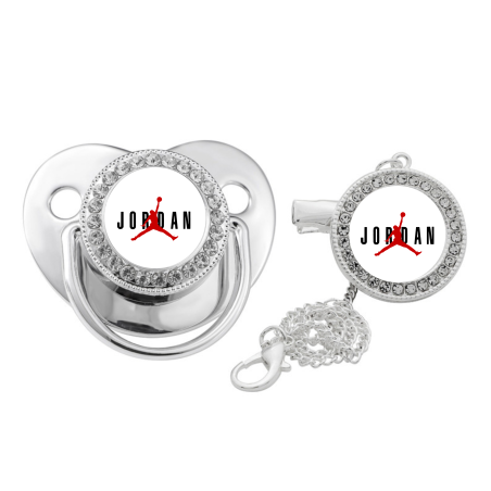 CHUPETE BRILLO PLATEADO  +  CADENA PERSONALIZADO