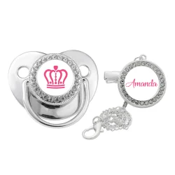 CHUPETE BRILLO PLATEADO  +  CADENA PERSONALIZADO