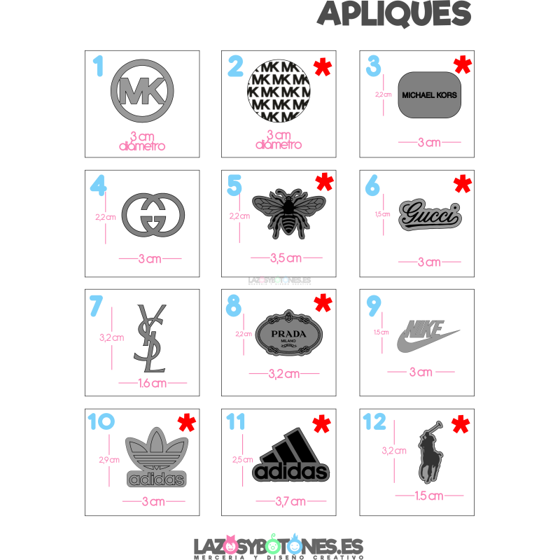 APLIQUE RESINA DOBLE -  LOGOS MARCAS