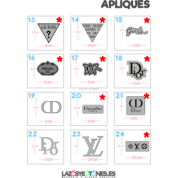 APLIQUE RESINA DOBLE -  LOGOS MARCAS