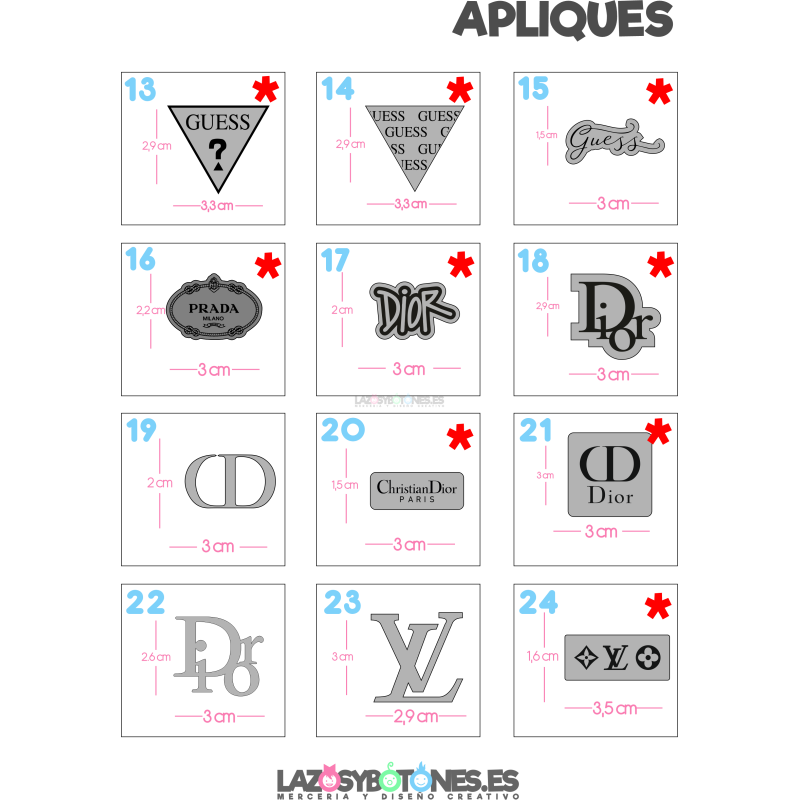 APLIQUE RESINA DOBLE -  LOGOS MARCAS