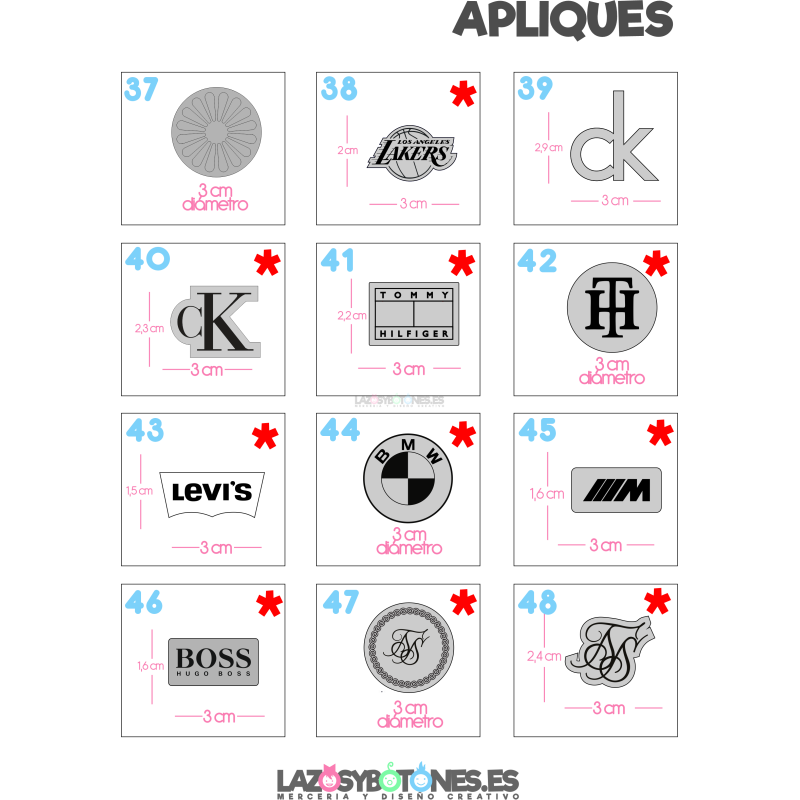 APLIQUE RESINA DOBLE -  LOGOS MARCAS